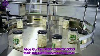 2248 O13 Linea di produzione automatica di pesatura, riempimento e sigillatura per aglio Laba in barattolo di vetro