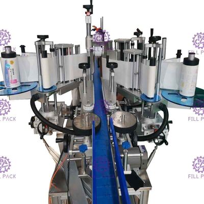 Lo speciale piano dell'etichettatrice della bottiglia del quadrato automatico ha modellato il doppio autoadesivo adesivo laterale