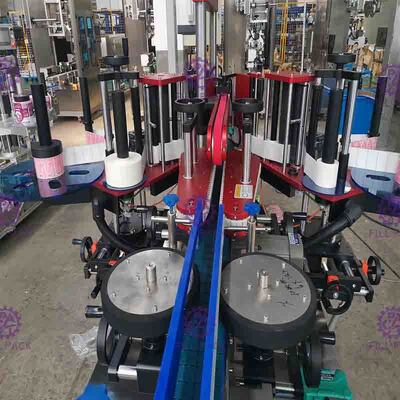 Lo speciale piano dell'etichettatrice della bottiglia del quadrato automatico ha modellato il doppio autoadesivo adesivo laterale