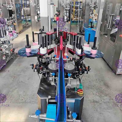 Lo speciale piano dell'etichettatrice della bottiglia del quadrato automatico ha modellato il doppio autoadesivo adesivo laterale