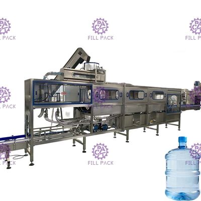 sistema di riempimento tre da 5 galloni 200BPH del barilotto lineare dell'acqua in una struttura