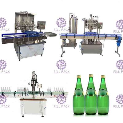 Linea di alluminio gassosa automatica della bevanda del cappuccio della bottiglia di vetro della macchina di rifornimento della bevanda 1500BPH 2L