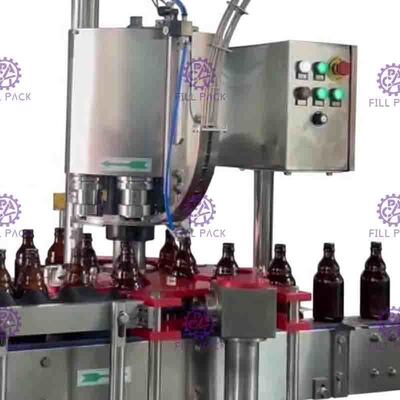 Tappatrice della corona della bottiglia delle teste di industriale 6, attrezzatura di sigillamento della bottiglia del tappo corona