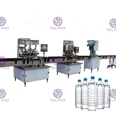 Imbottigliatrice pura automatica dell'acqua 2000BPH 2L, capsulatrice del riempitore di Rinser della bottiglia