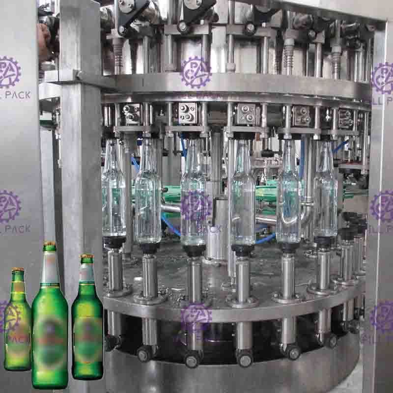 3 in 1 birra della bottiglia di vetro che lava la linea di produzione di coperchiamento di riempimento con il tappo corona